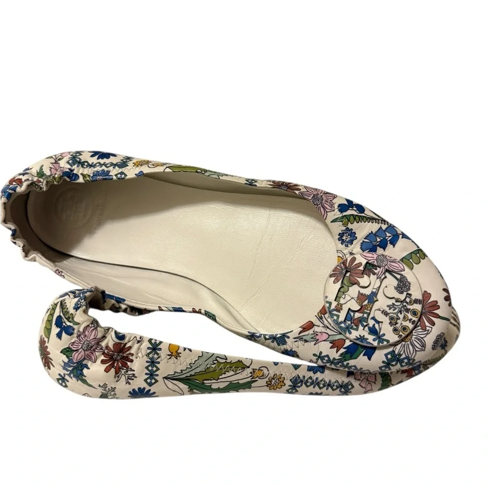 Tory Burch Minnie Ivory Meadow Folly Travel Ballet Flats, in great conditions